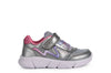 Geox Aril Girls Dark Silver-Lilac Light Up Trainer