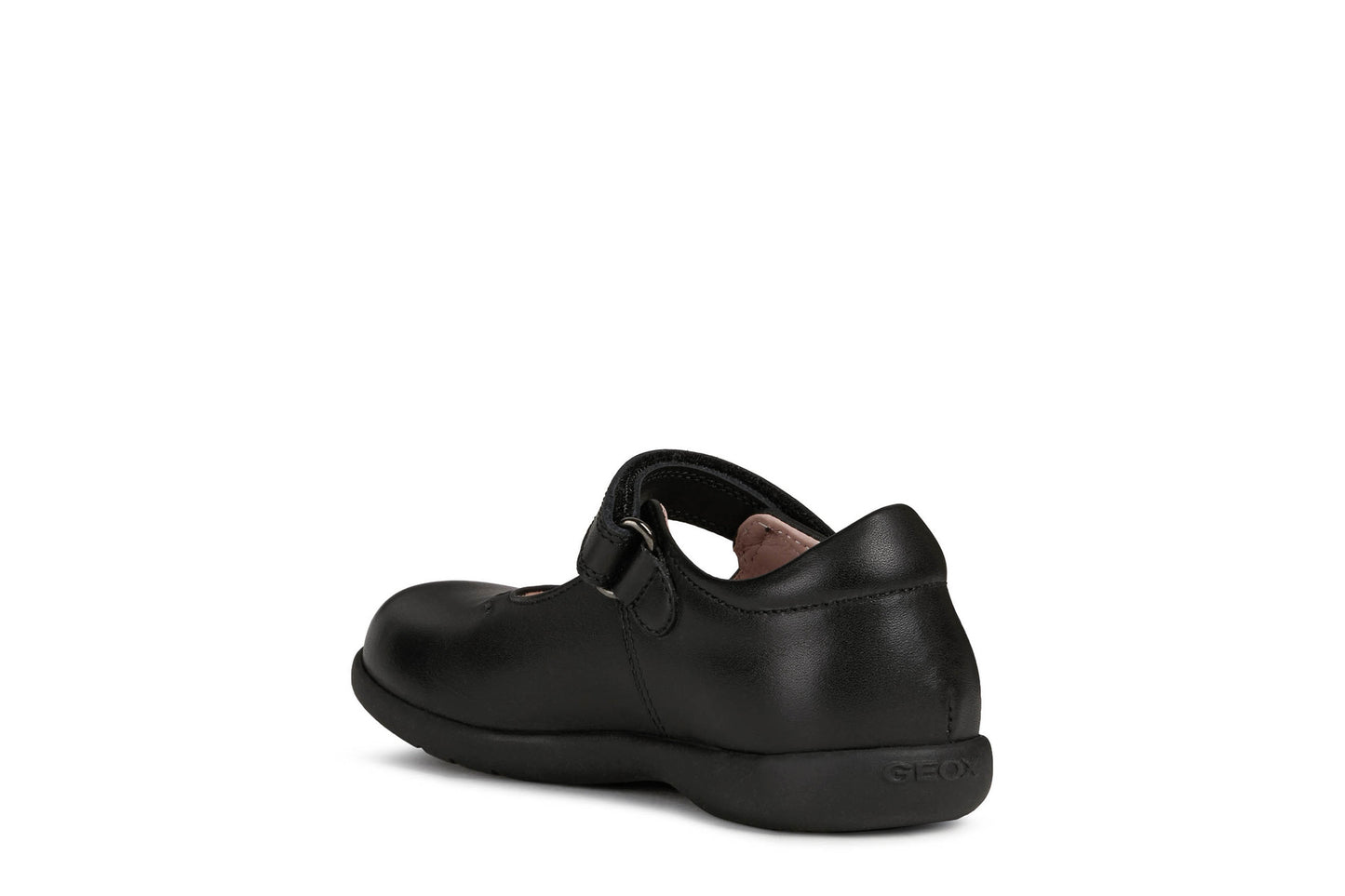 Geox Naimara Diamond Bow Girls Black School Shoe