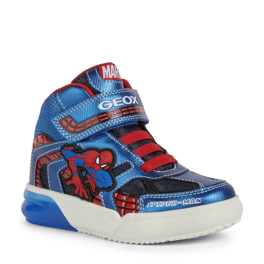 Geox Grayjay Spiderman Boys Navy-Royal Lights Marvel Boot