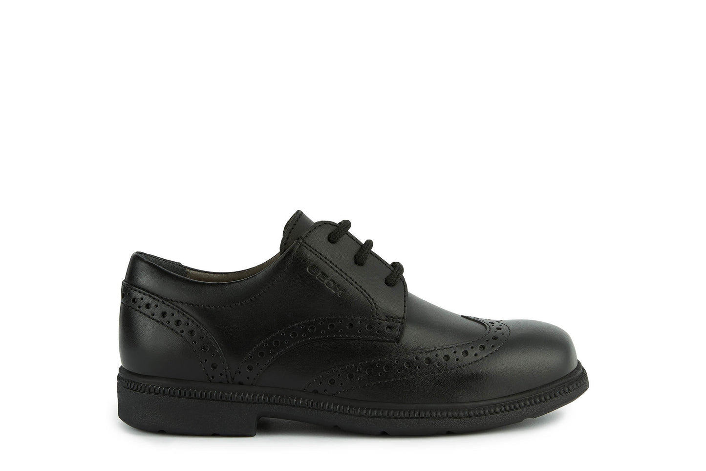 Geox Federico Brogue Boys Black School Shoe
