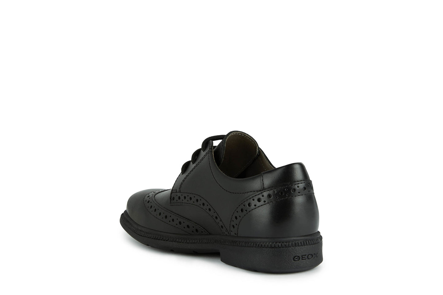 Geox Federico Brogue Boys Black School Shoe