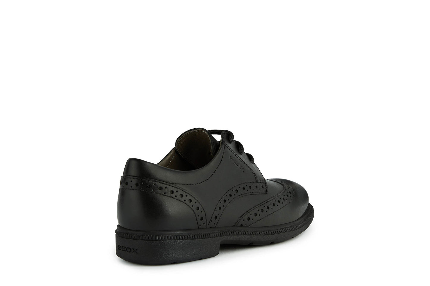 Geox Federico Brogue Boys Black School Shoe
