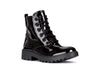 Geox Casey Girls Black Patent Lace Up Boot