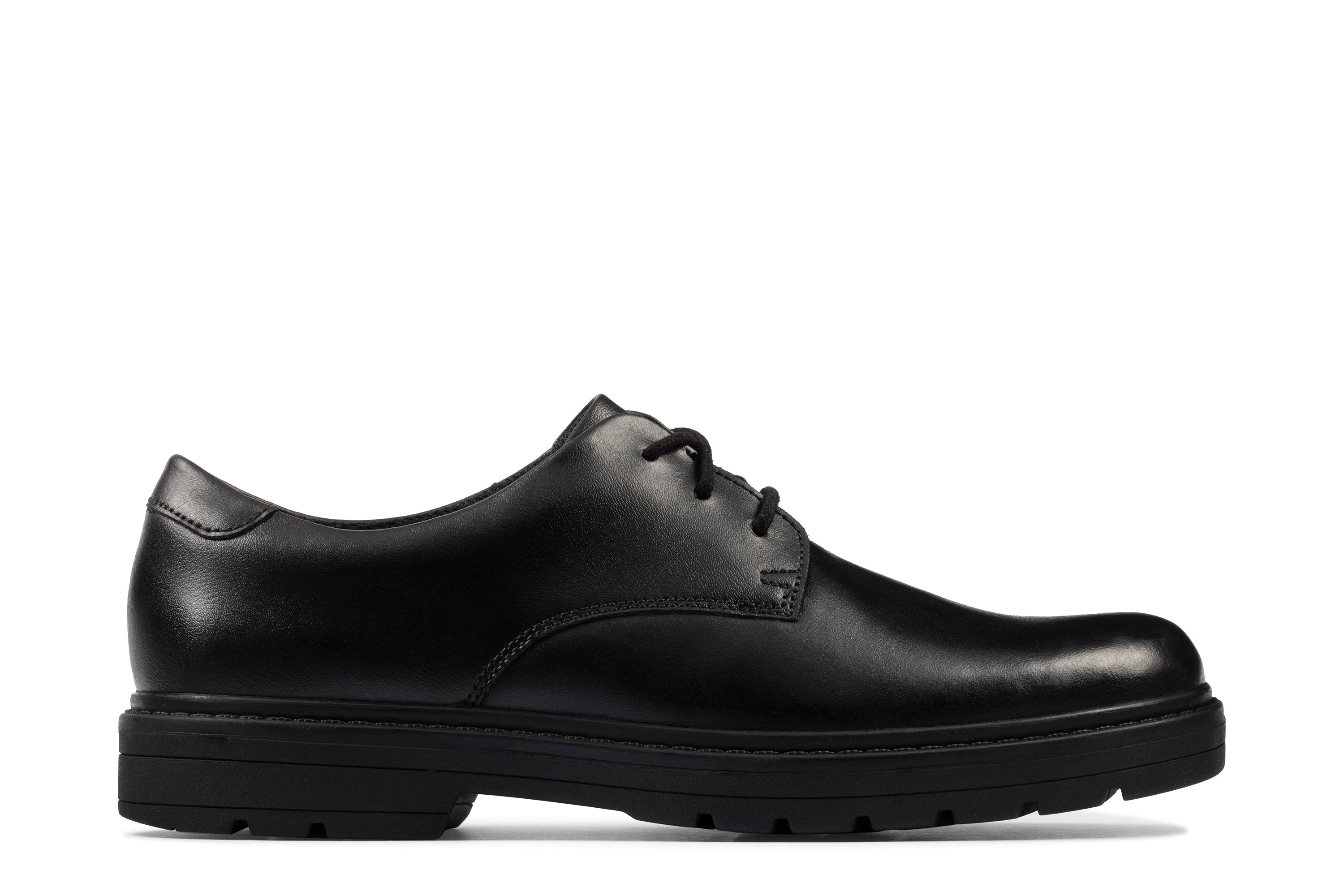 Clarks Loxham Derby Boys Black School Shoe Ogam Igam Ogamigam