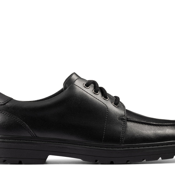Clarks Loxham Pace Boys Black School Shoe